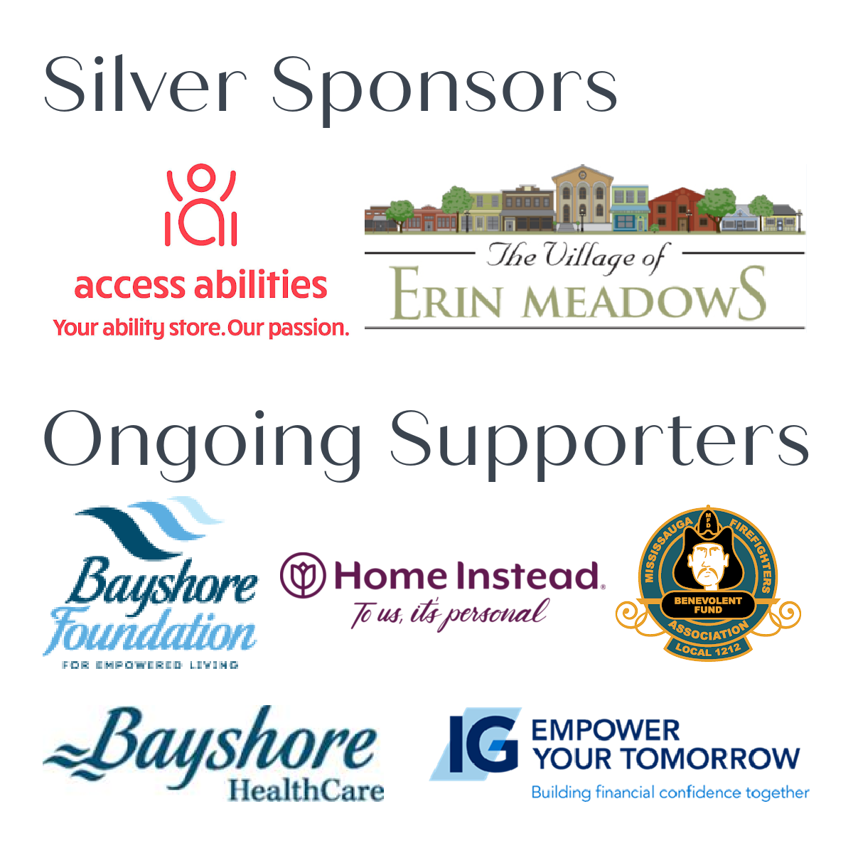 Walk Sponsors list